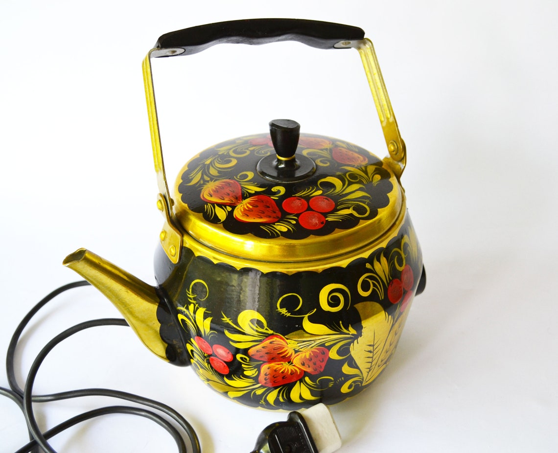 Working Retro Electric Kettle New Old Soviet Metal Kettle Etsy