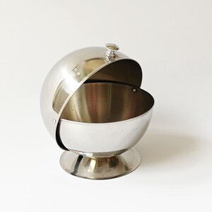 Space Age Table Decor, Space Era Ball Shaped Candy Storage Bowl, Oldschool Pop Art Design, Steel Metal Ball Dish, Oldschoolvibes