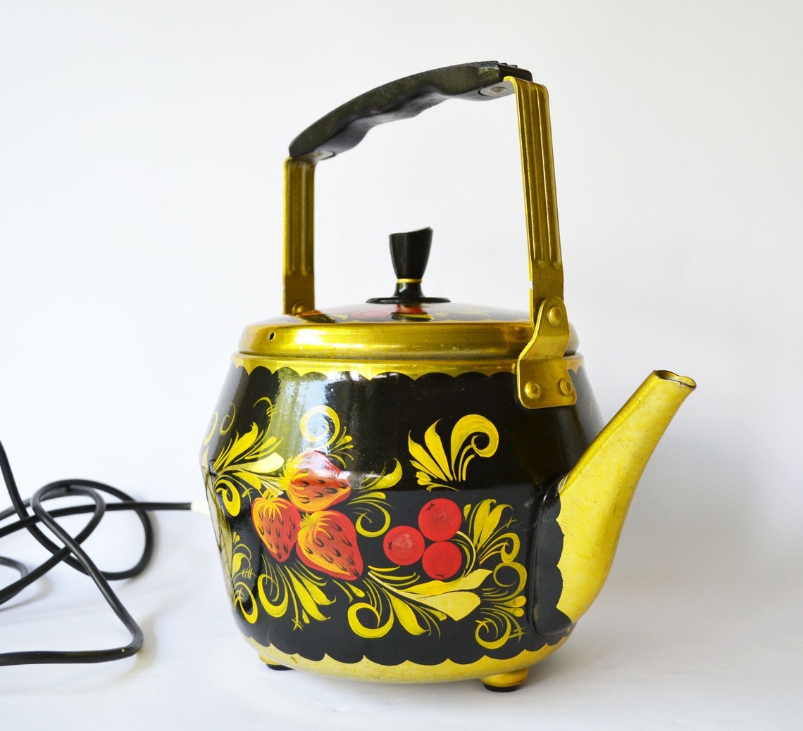 Working Retro Electric Kettle New Old Soviet Metal Kettle Etsy