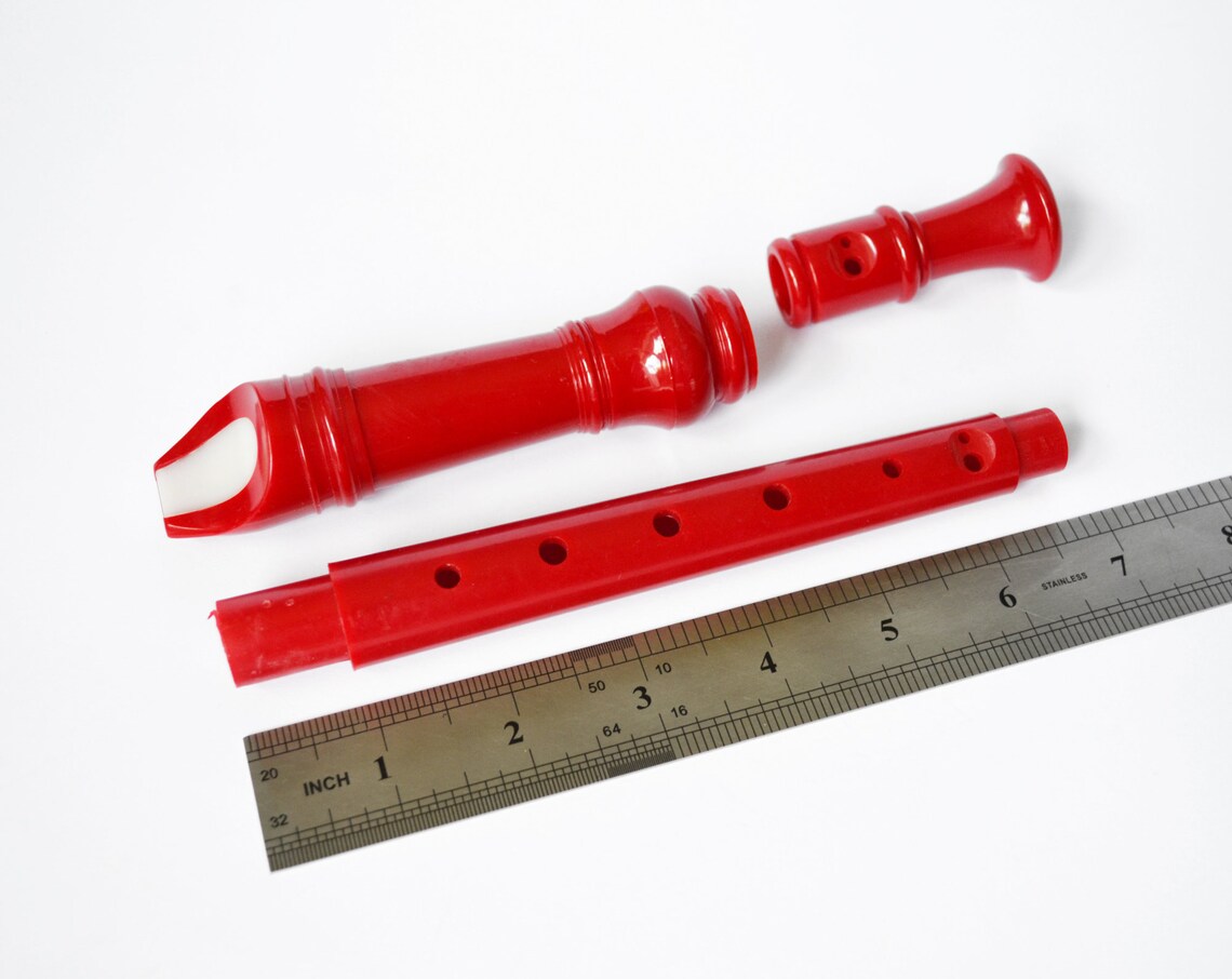 Flute Musical Instrument Red Flute Recorder 13 Etsy