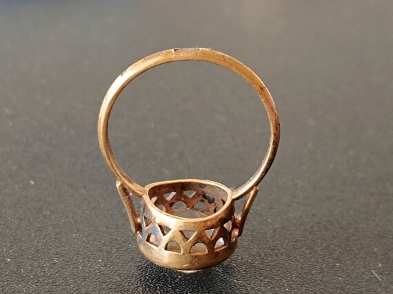 Vintage Ring with Rhinestone, Stamp Soviet Silver… - image 8