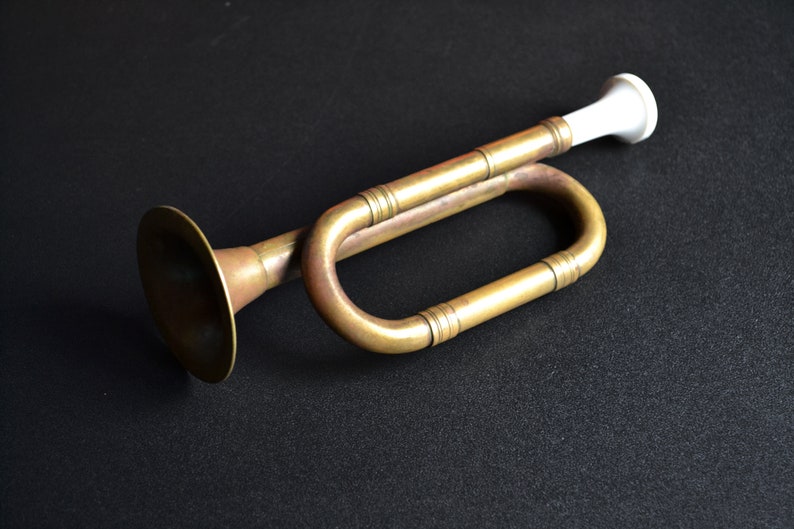 Vintage Little Brass Horn Bugle Call Trumpet Retro Whistle Etsy