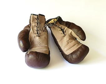 Oldschool Boxing Gloves, Lace Up Box Gloves, Vintage Sport Decor, Old Leather Fight Gloves, Retro Sport Wall Hanging, Oldschoolvibes