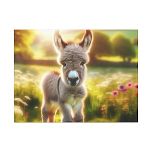 Canvas Art Wraps, 1.6&quot;  Adorable Baby Donkey