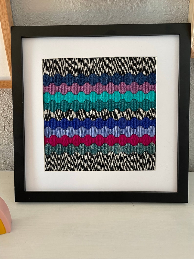 Framed Needlepoint / Needlepoint Wall Art / Bargello / Fiber Art