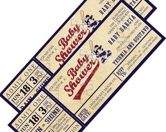 Vintage Baseball Mickey Inspired Invitation *Digital File*
