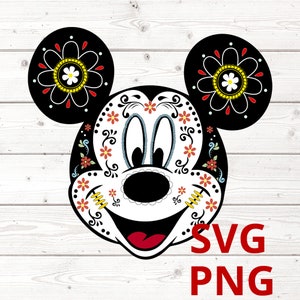 Mickey Mouse Inspirado en el Día de los Muertos - Dia De Los Muertos - SVG PNG DIGITAL File