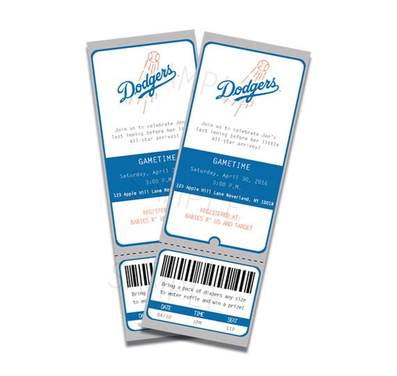 dodgers baby shower invitations