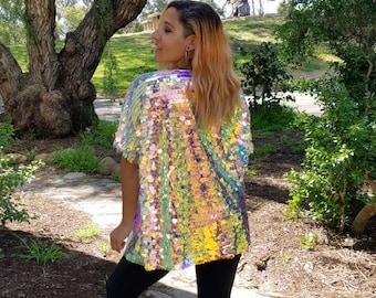 Holographic Dewdrops Sequin Kimono