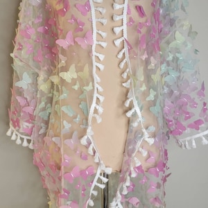 Rainbow Flutter Kimono Rainbow Colorful Top Jacket