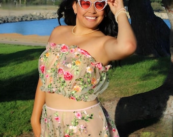 FLORAL FANTASY Fairy Luxe Rave Festival Wear Tops