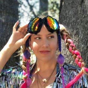 Angel Eyes Rainbow Reflective Heart Googles