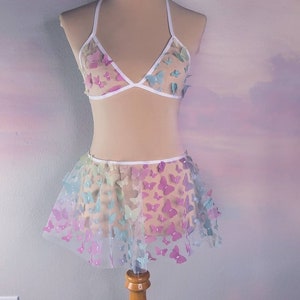Rainbow Flutter 3D Butterfly Top