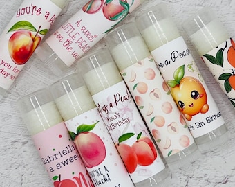 Peach Party Favors: Personalized Handmade Lip Balm for Peach Baby Shower, Sweet as a Peach, and Summer Celebrations - You're a Peach!