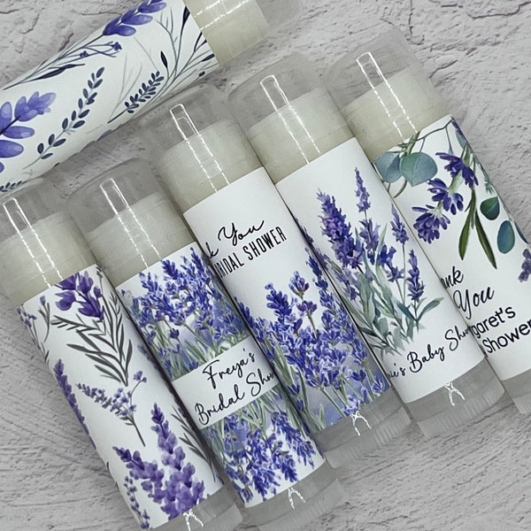 Personalized Lavender Flowers Lip Balm Favors | Floral Delights for Flower Parties, Bridal Showers, Baby Showers & Birthdays!