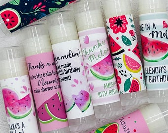 Watermelon Party Favors: Personalized Handmade Lip Balm for 1st Birthdays, Baby Showers, and Summer Celebrations - One in a Melon Fun!