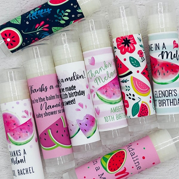 Watermelon Party Favors: Personalized Handmade Lip Balm for 1st Birthdays, Baby Showers, and Summer Celebrations - One in a Melon Fun!