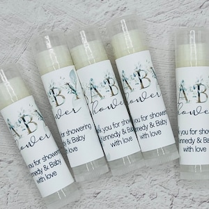 Eucalyptus Baby Shower Favor: Personalized Handmade Lip Balm | Botanical & Greenery Theme | Gender Neutral | Baby Shower Favors