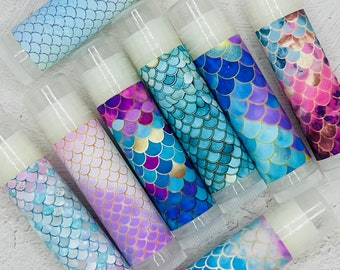 Mermaid Scales Lip Balm Party Favors - Handmade for Girls Birthday Party, Bachelorette Party, Bridal Shower & Baby Shower!