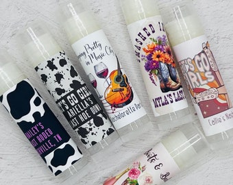Cowgirl Party Favors: Personalized Cow Pattern Lip Balm Favors - Perfect for Nash Bash, Nashville Bachelorette & Western Parties!