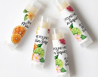 Main Squeeze Bridal Shower Lip Balm Favors, Citrus Party Favor