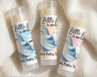 A Little Boo is Almost Due Favors Lip Balm, Halloween Ghost Baby Shower Favor