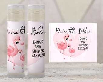 Printable Flamingo Baby Shower Favor Chapstick TEMPLATE | Tropical Baby Shower Party Favors | Pink Bird Baby Shower Theme, 1263