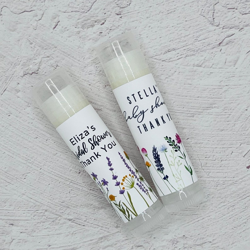 Wild Flowers Party Favors: Personalized Handmade Lip Balm Floral Garden Theme Baby Shower, Bridal Shower Unique Chapstick Gift image 8