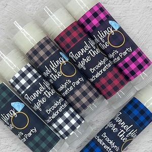 Personalized Flannel Fling Lip Balm - Rustic Buffalo Plaid - Perfect Bachelorette Party Favors for Fall and Winter!