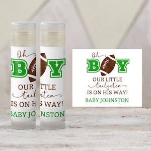 Printable Football Baby Shower Favors | Lip Balm TEMPLATE | Sports Themed Baby Shower Gifts | Boy Baby Shower Favors for Guests, 1430