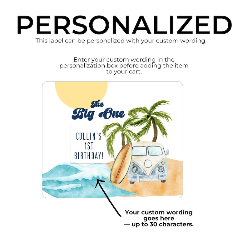 The Big One First Birthday Favor Lip Balm Surf Beach Theme image 5