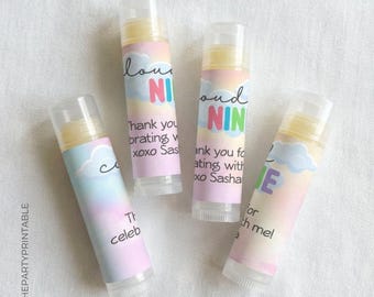 Cloud Nine Party Favor Lip Balm for Birthday Baby Shower or Bridal Celebration