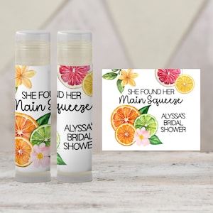Printable Main Squeeze Theme Baby Shower Thank You Foavor | Chapstick TEMPLATE | Citrus Lemon Lime Orange Grapefruit Summer Party Favor 2400