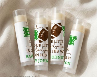 Football Baby Shower Favors Lip Balm, Little Tailgater Fall Sports Party Gifts
