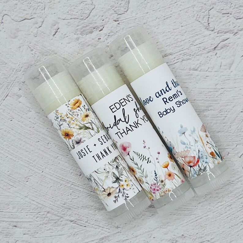 Wild Flowers Party Favors: Personalized Handmade Lip Balm Floral Garden Theme Baby Shower, Bridal Shower Unique Chapstick Gift image 7
