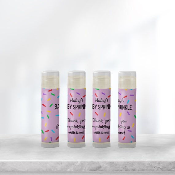 Purple Sprinkles Baby Shower Favors Lip Balm, Baby Sprinkle for Girl ...