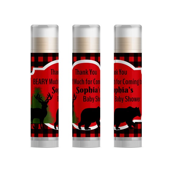 buffalo plaid baby shower favors