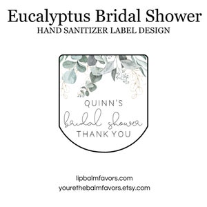 Eucalyptus Theme Bridal Shower: Personalized Printed Hand Sanitizer Labels for Greenery Botanical Garden Theme. Printed Set of 30 Labels image 3