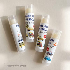 Transportation Baby Shower Favors Lip Balm, Cars Sprinkle for Boy