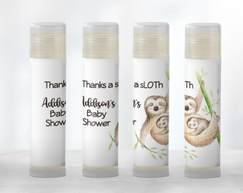 Sloth Baby Shower Favors: Personalized Handmade Lip Balm - Perfect for Gender-Neutral Baby Showers - Sloth-themed Chapstick. [1124]