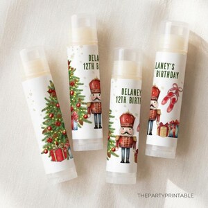 Nutcracker Party Favors Lip Balm Christmas Birthday Theme