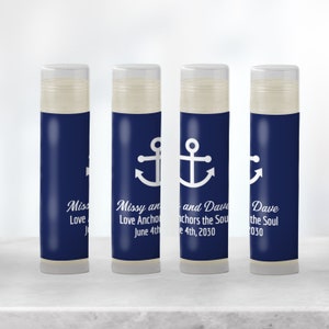 Nautical Party Favors: Personalized Handmade Anchor Themed Lip Balm - Perfect for Baby Showers, Bridal Showers, Bachelorettes [1013]