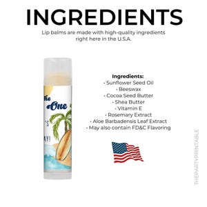 The Big One First Birthday Favor Lip Balm Surf Beach Theme image 6