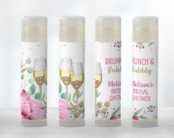 Bridal Shower Brunch Favors: Personalized Handmade Lip Balm - Brunch and Bubbly Champagne Party Favors [1046]