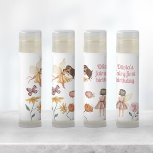 Fairy Baby Shower Favors - Personalized Lip Balm Chapstick for Fairy 1st Birthday & Fairy Birthday Party - Girl, Fairy Garden [1376]