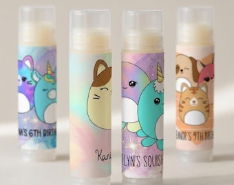 Squishy Plush Birthday Party Favors Girls Tween Lip Balm