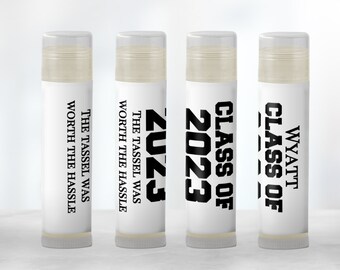 White Class of 2023 Graduation Party Favors Lip Balm, High School Grad Party Favors, College Graduation Gifts for Guests [1027]
