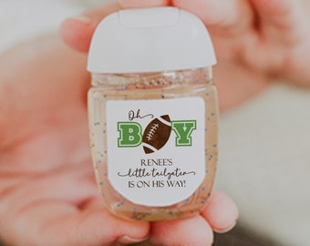 Football Baby Shower: Personalized Printed Hand Sanitizer Labels for Boy's Fall Baby Shower. 30 Printed Labels [1430]