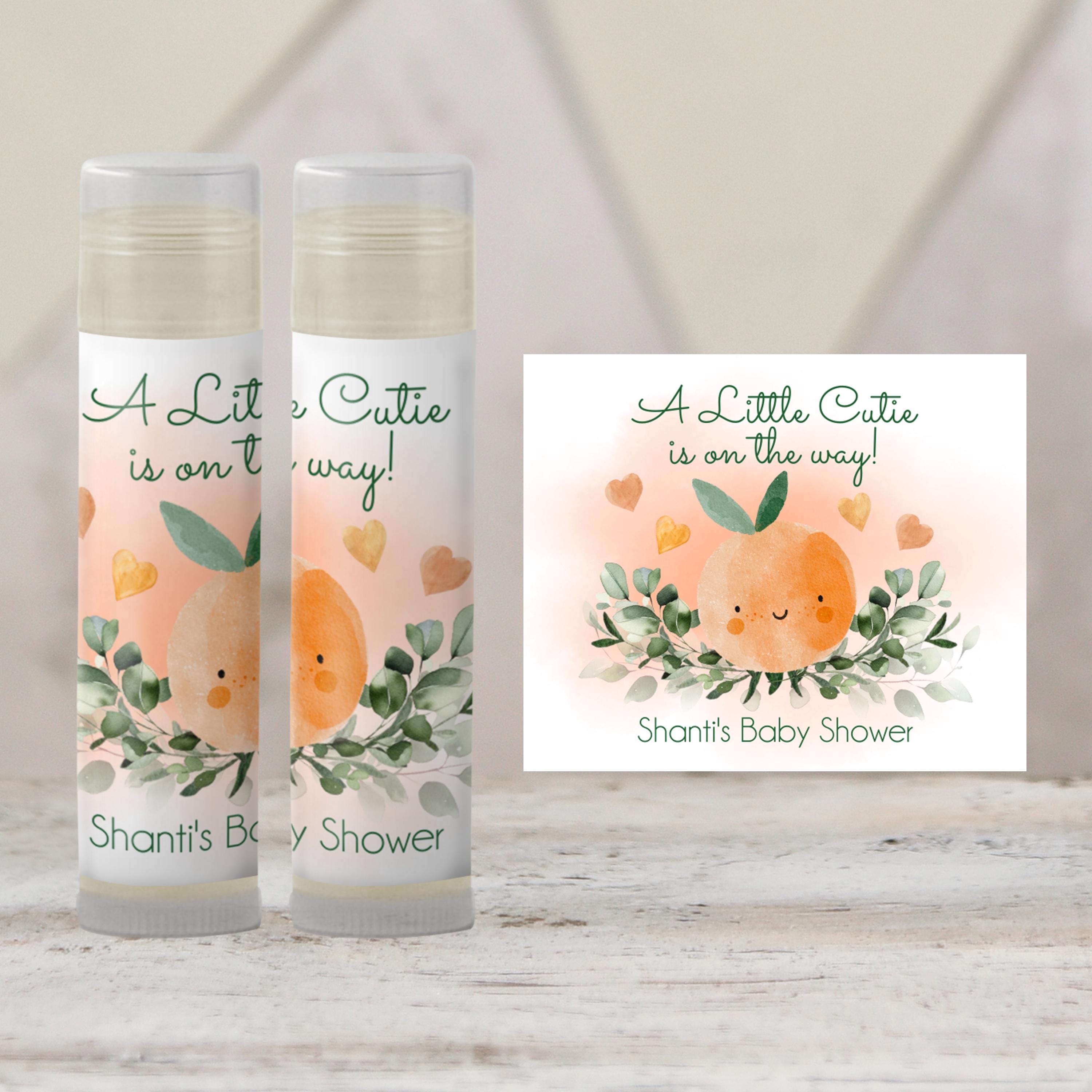 Printable A Little Cutie is on the Way Chapstick Template | Cutie Baby Shower Favors | Clementine Baby Shower Favors for Guests, 4005