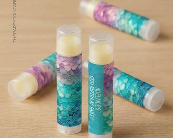 Mermaid Birthday Party Favors Lip Balm for Under the Sea Celebration